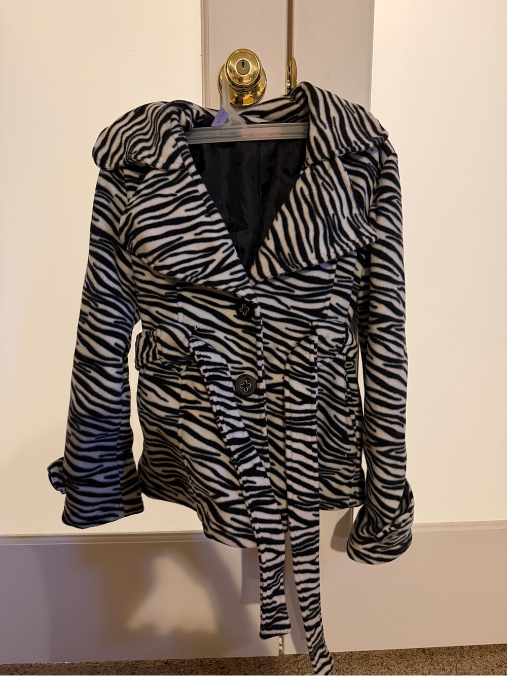 Copper Key Zebra Print Coat - Black & White
